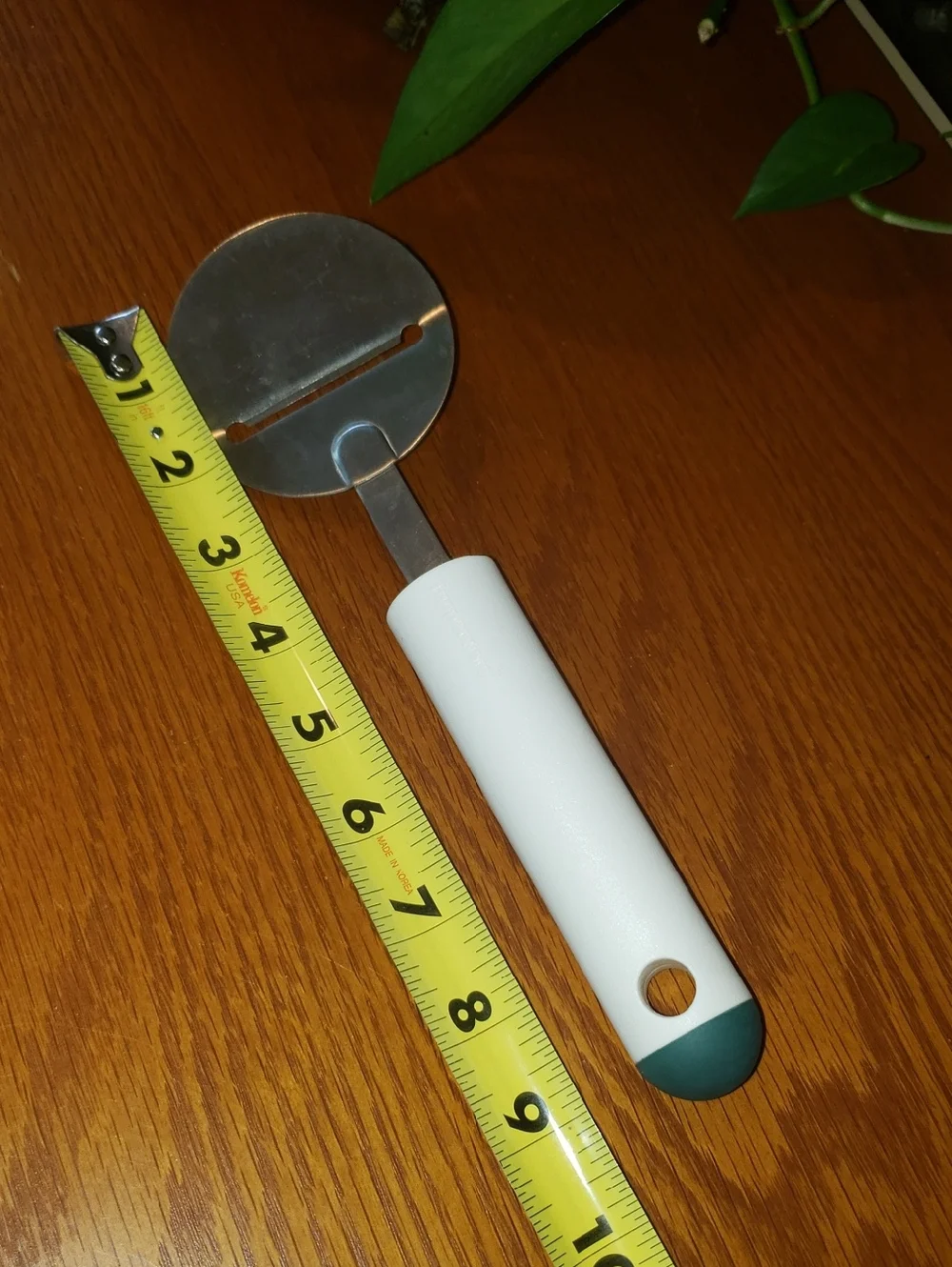 Vtg Tupperware Stainless Steel Cheese Slicer with White & Green Handle